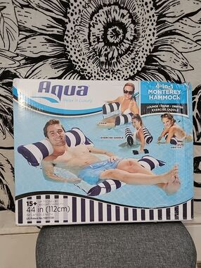 Aqua 4-in-1 Monterey Hammock Inflatable Pool Float Lounge Weight Capacity 250 Lb
